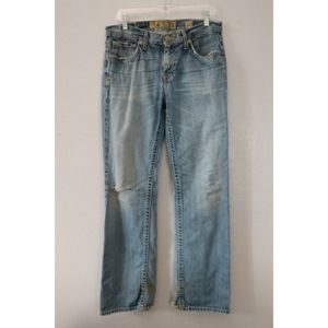 BKE Buckle Light Wash Distressed Brayden Jeans Mens 33 x 33